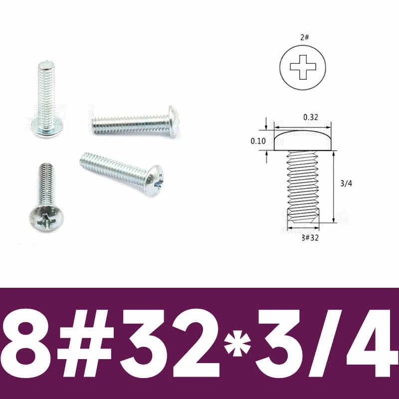 8 - 32 UNC Phillips Pan Head Machine Screws | Multi - Finish Zinc & Nickel Plated - HomeDIYer
