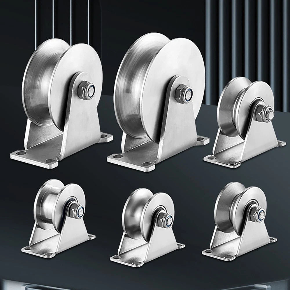 Stainless Steel Pulley U V H Groove Shape Roller Wheels Idler Pulley Wheel Large