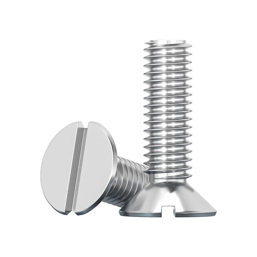 A2 Stainless Steel Slotted Countersunk Machine Screws — M1.6 to M10, Flat Head CSK Bolts - HomeDIYer
