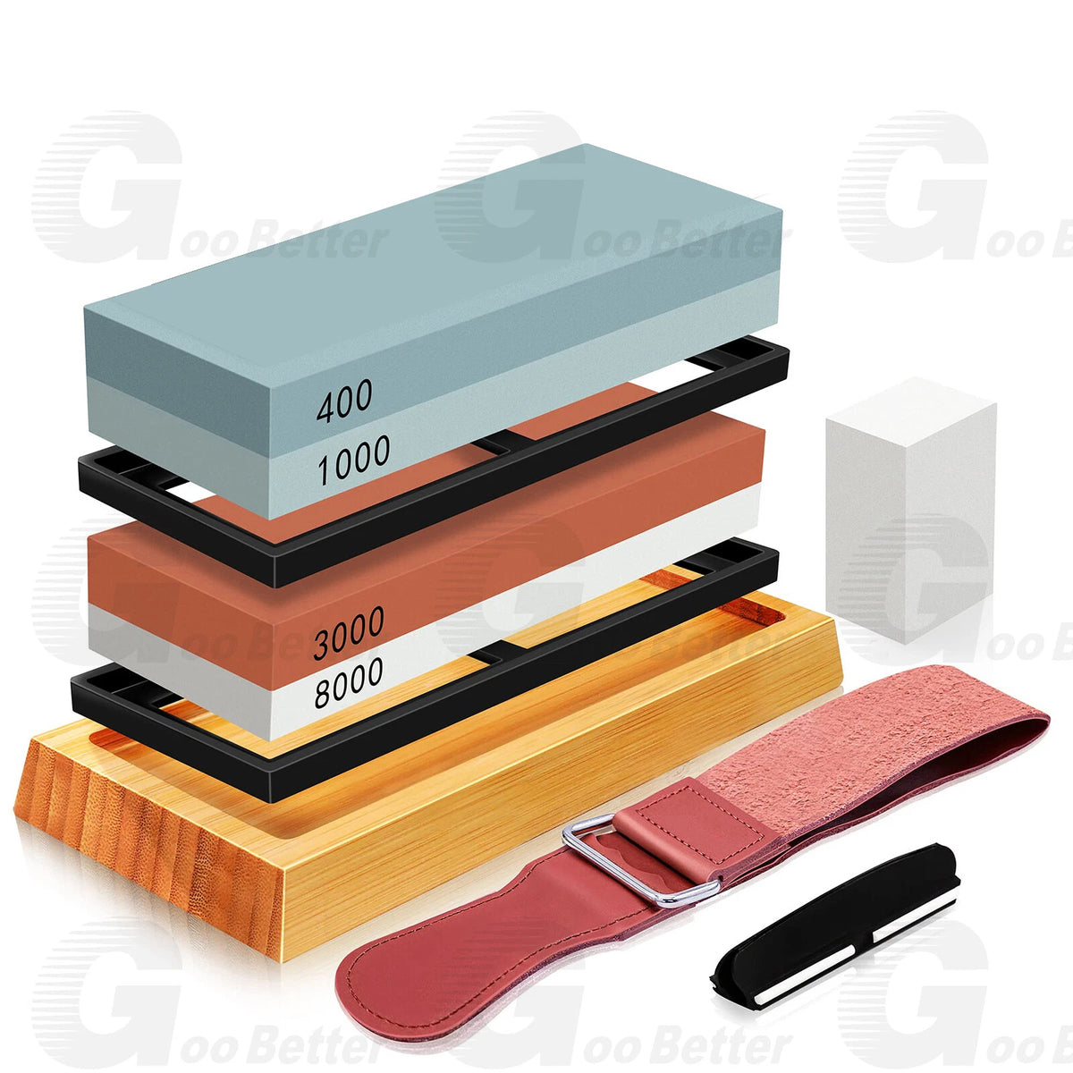 Premium Whetstone Cut knife Sharpener Whet Stone Set 1000/6000 3000/8000 Grit