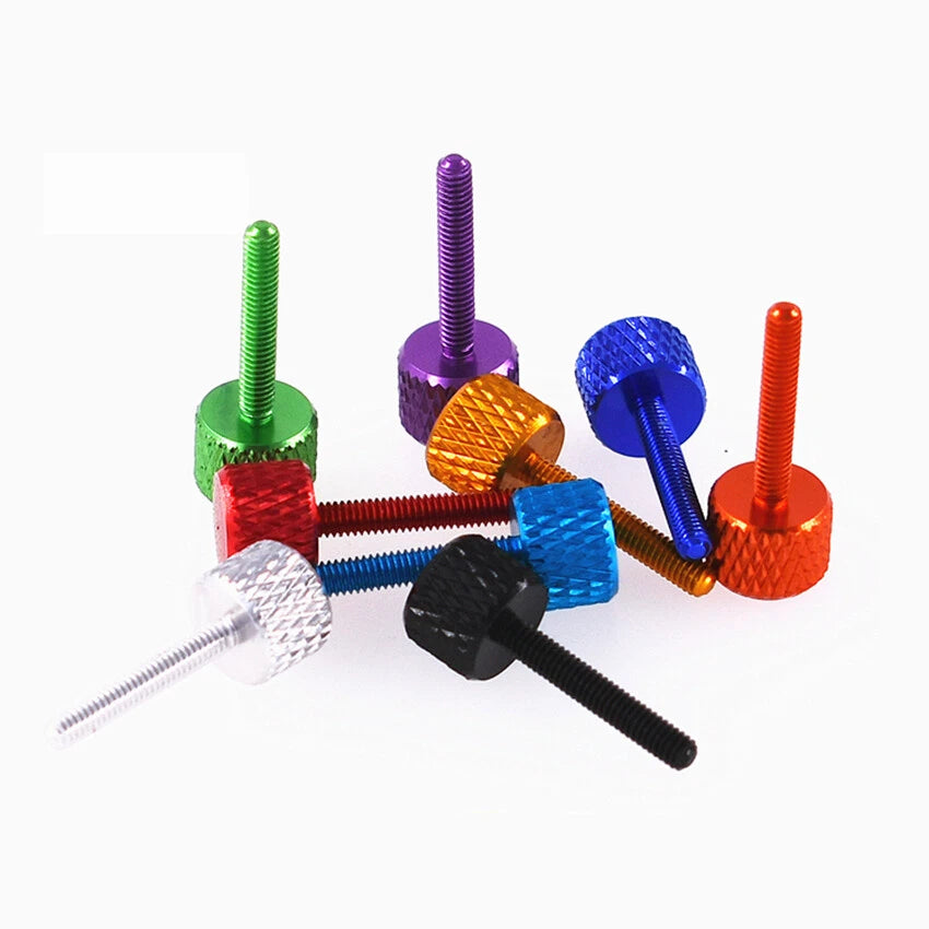 M2.5 Knurled Thumb Screws – Aluminium Colourful Hand Grip Bolts for PC & DIY