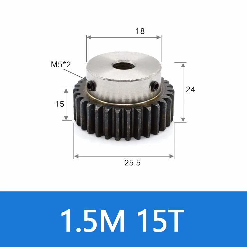 Spur Gear 45# Steel Transmission Gear 1.5/2 Mod 12-27 Teeth With Step Motor Gear