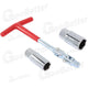 3PCS Spark Plug Removal Tool 16 21mm T-Handle Flexible Spanner Socket Wrench Set
