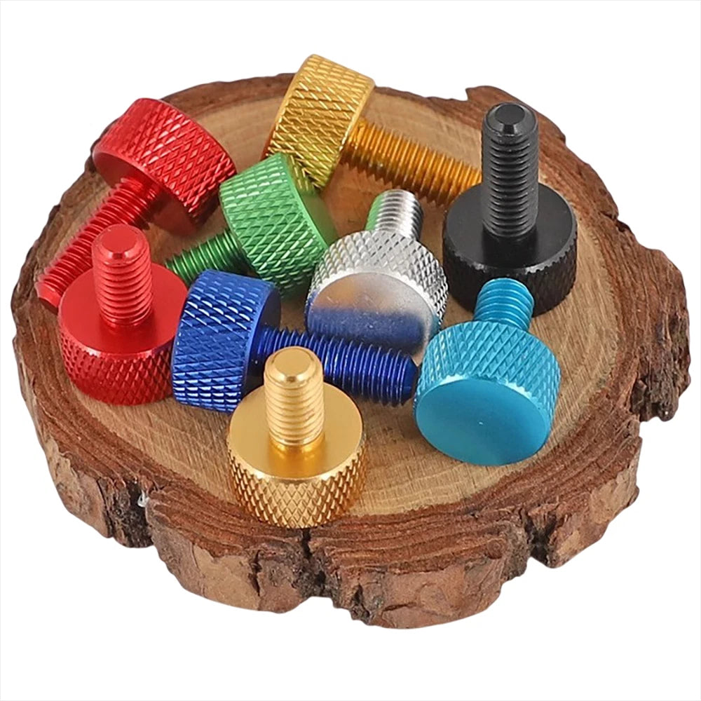 M3 M4 Knurled Thumb Screws – Aluminum Alloy Flat Head Hand Knob Bolts