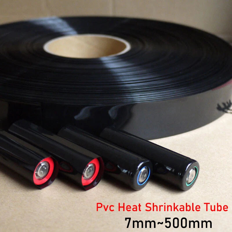 PVC Heat Shrink Tubing for RC Battery Pack, LiPO NiMH NiCd – Black, 7mm to 500mm