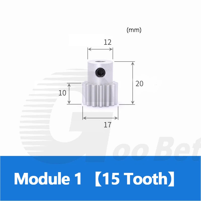 Spur Gear Module 1 Aluminium 12-60 Tooth with Hub Pinion Motor Gear Bore 4-16mm