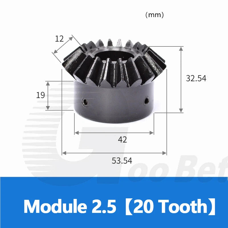 Bevel Gear C45 Steel Mod 2.5 Miter Gear Ratio 1:1 20/25/30 Tooth Hardened Black