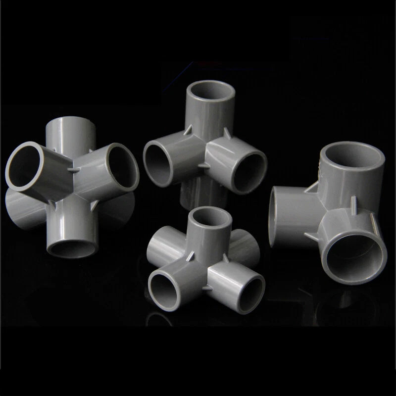 PVC 3 4 5 6-Way Elbow Connector Coupling Pipe Fittings Dia 20 25 32 40 50mm Grey
