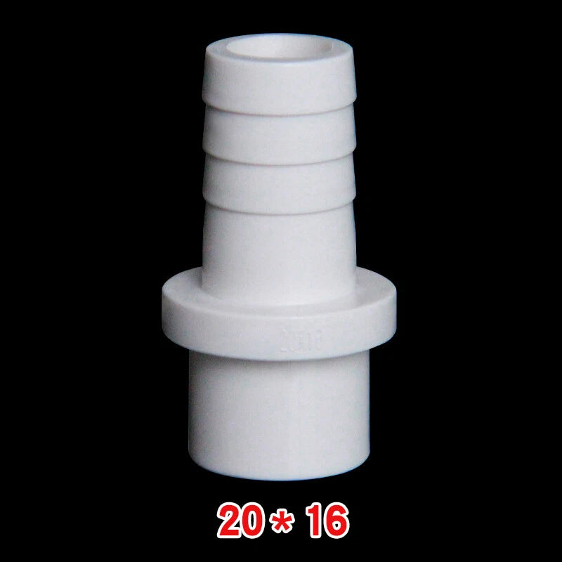 20mm 25mm White Pagoda PVC Pipe Connector Fittings Adapter To Hose OD 5mm-20mm