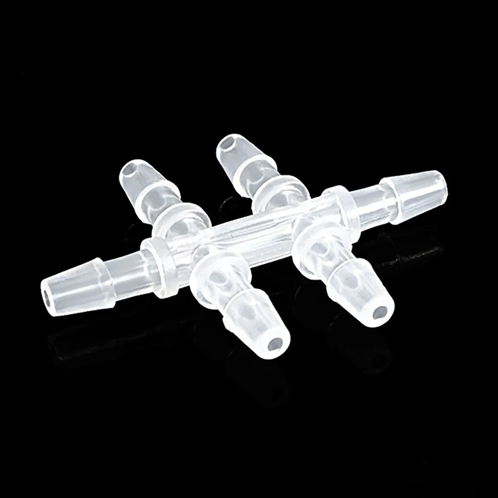 6-Way Plastic Barbed Hose Connector — Pipe Splitter Tubing Fitting (3.9mm–7.9mm)