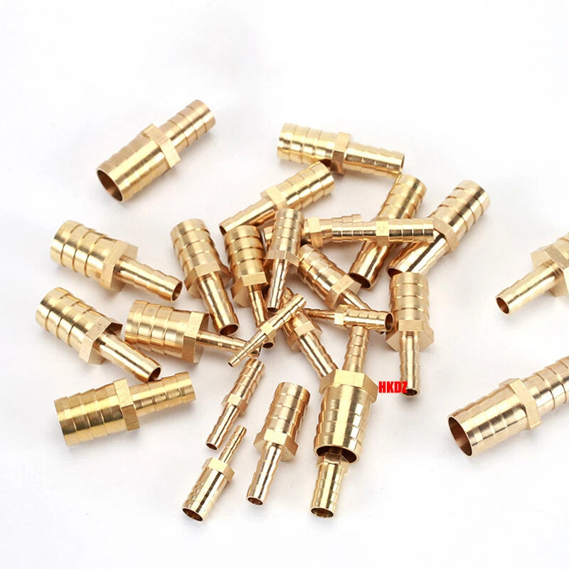Brass Barbed Hosetail Straight Connector — Air Water Fuel Gas Hose Joiner