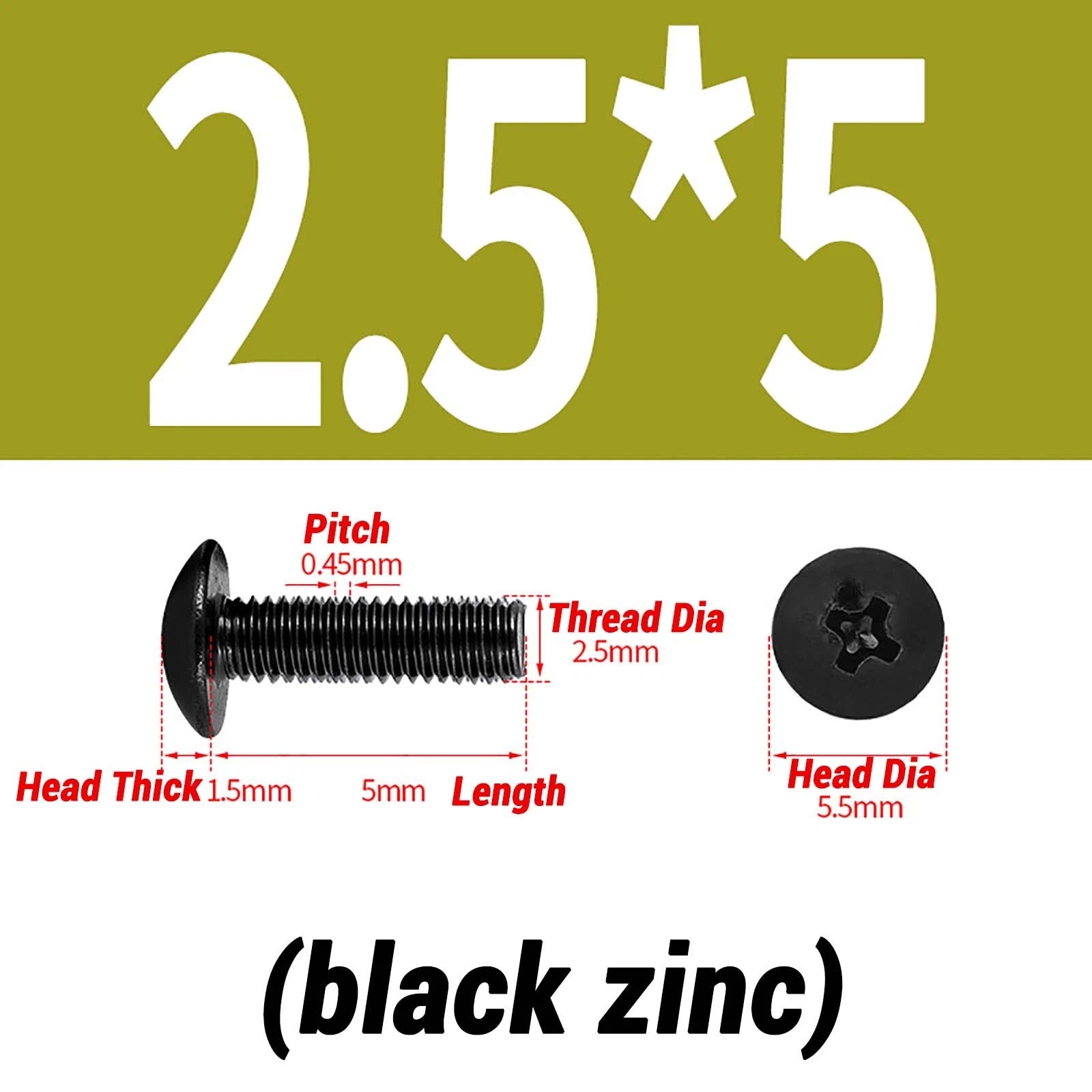M2–M6 Pan Head Self‑Tapping Sheet Metal Screws – Black Oxide Carbon Steel