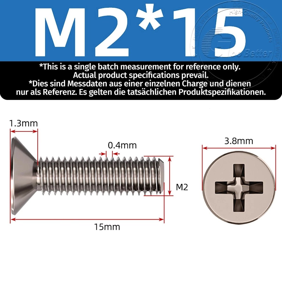 Titanium Phillips Flat Head Machine Screws — GR2 Countersunk, M2 to M8 - HomeDIYer