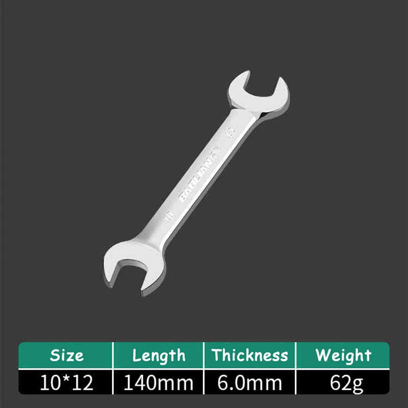 Thin Double Open End Spanner Repair Wrench Chrome Vanadium Steel Metric 6mm-36mm