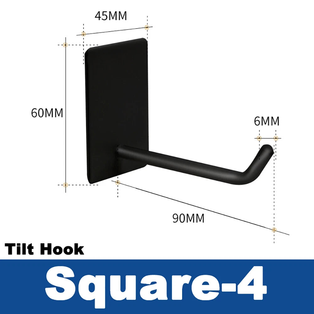Stainless Steel Black Sticky Hooks Wall Mounted Self Adhesive Hook Round/Square