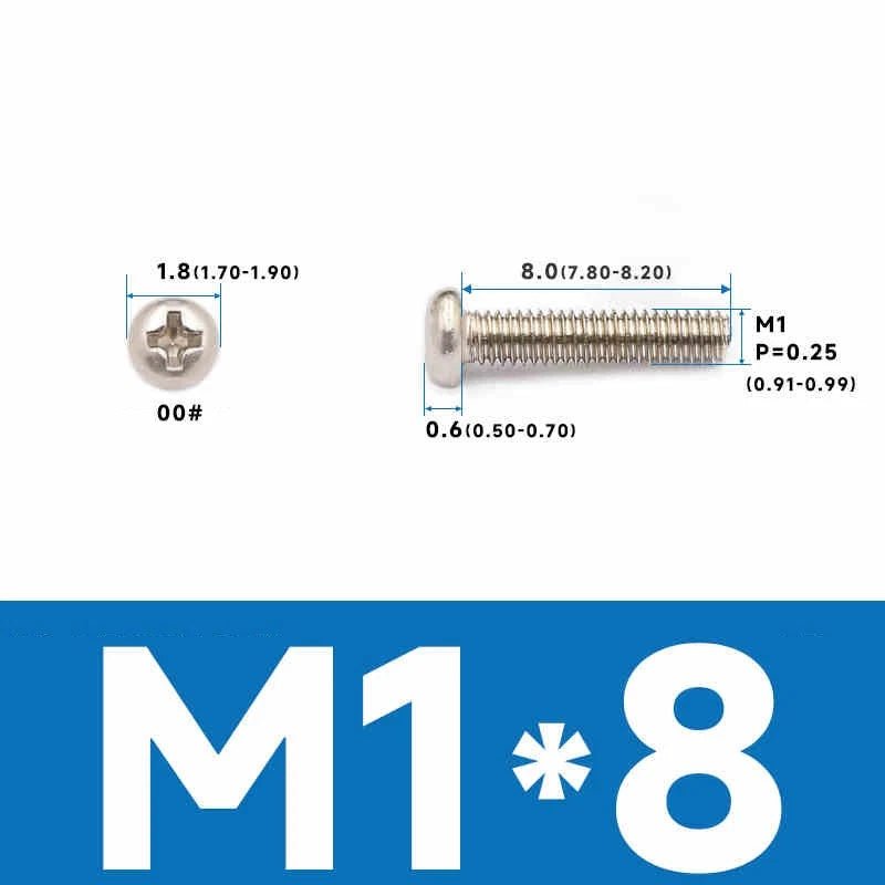 Phillips Pan Head Machine Screws – Carbon Steel M1 to M4, Multiple Lengths & Finishes - HomeDIYer