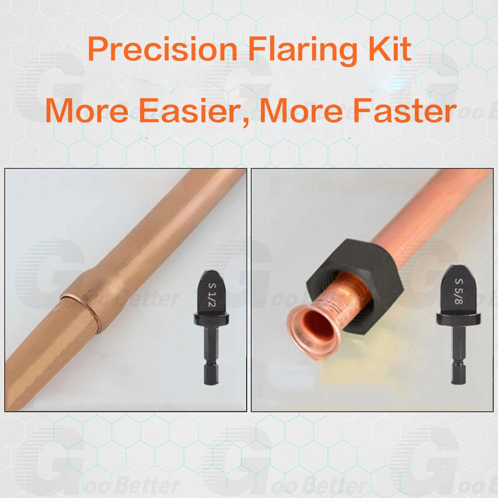 7x Swaging Tube Expander Tool Drill Bit Set Air Conditioner Copper Tube Expander