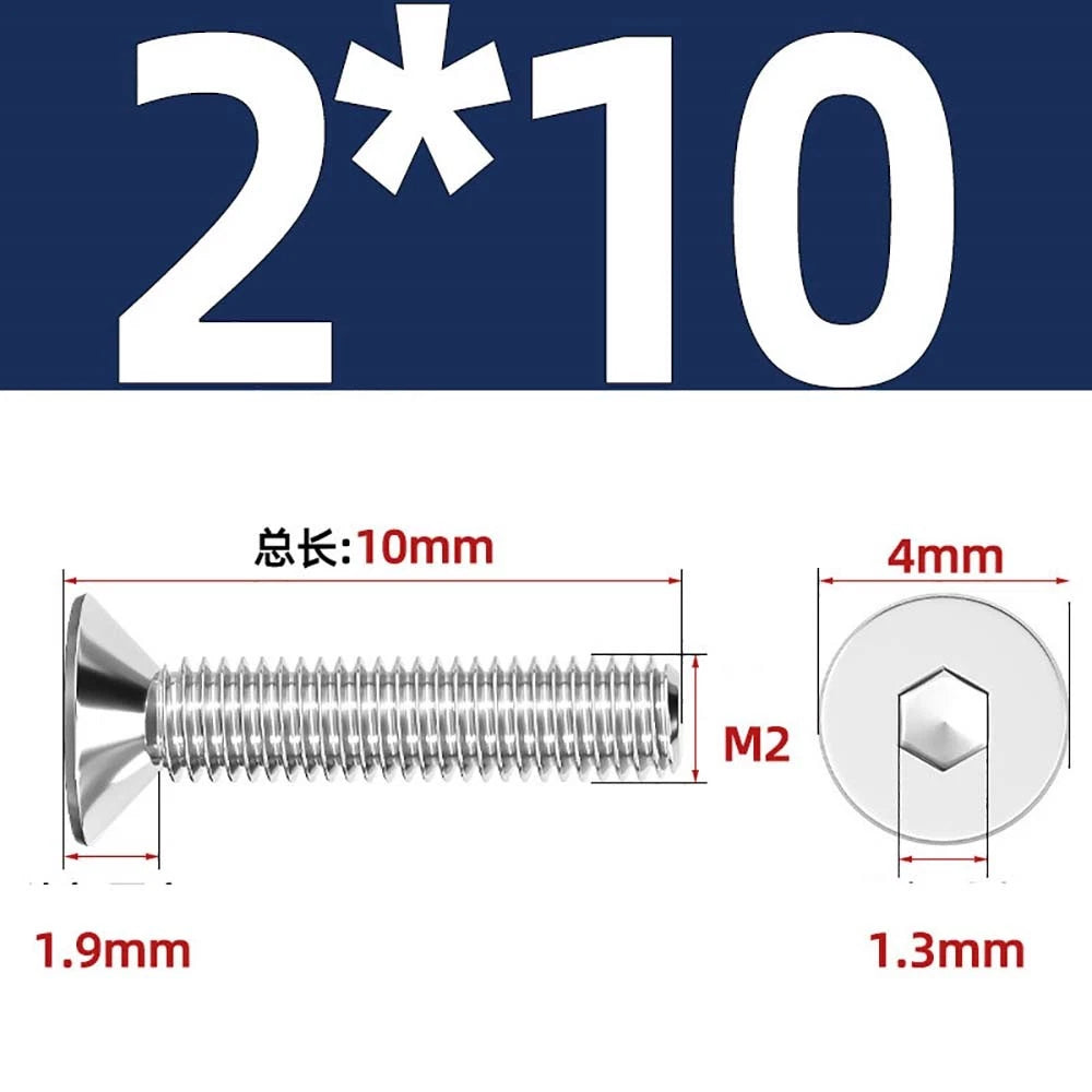A4 Stainless Steel Countersunk Hex Socket Screws – Marine Grade, M2 to M16 (DIN 7991)