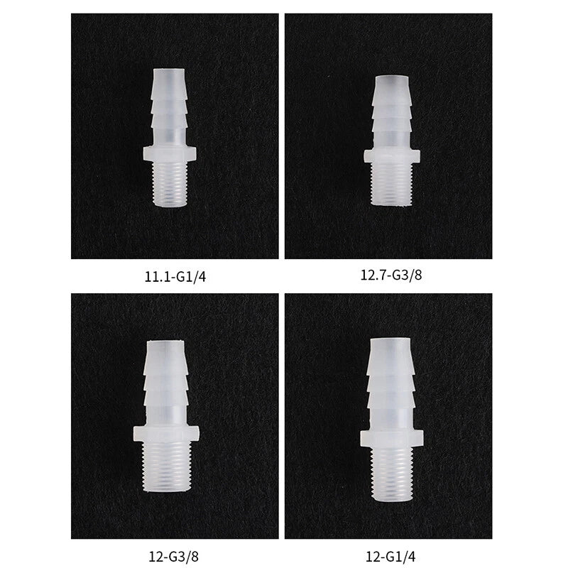 BSP Metric Male Thread Plastic Hose Connector — Straight Barbed Joiner (PP/PE, 1/8" to 3/4")