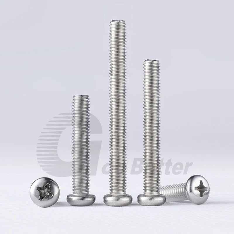 M4 M5 Pan Head Machine Screws — Phillips/Pozidrive, A4 Stainless Steel