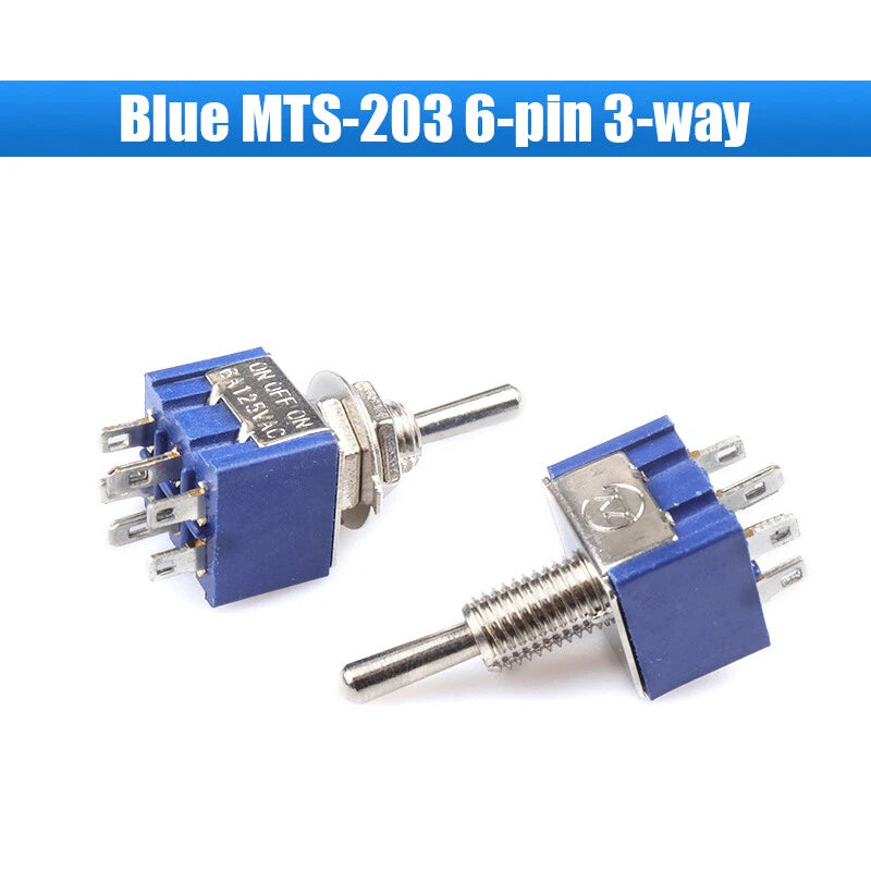 MTS PS Toggle Switch SPDT — 3/6/9/12 Pin, 2-Way/3-Way, Latching & Self-Reset