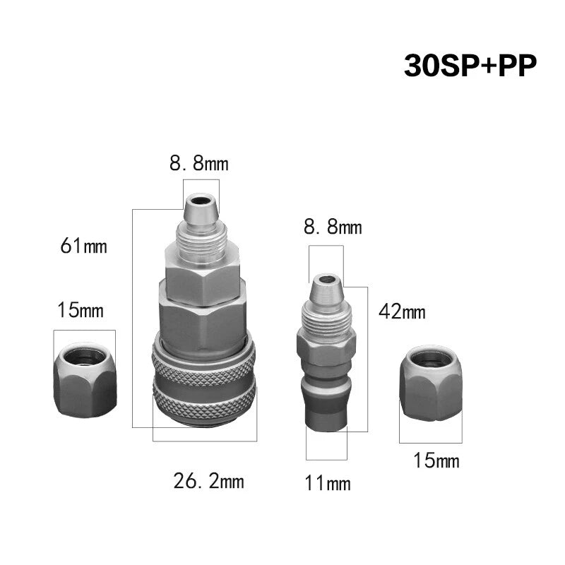 Pneumatic C-Type Quick Release Coupler Set — Self-Locking Air Hose Fitting Pair