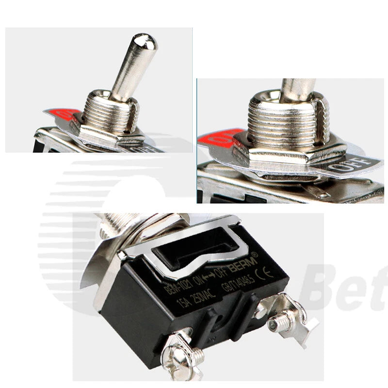 Toggle Switch SPST SPDT DPST DPDT 250V AC 15A — E-TEN & BEM Series with Waterproof Cover