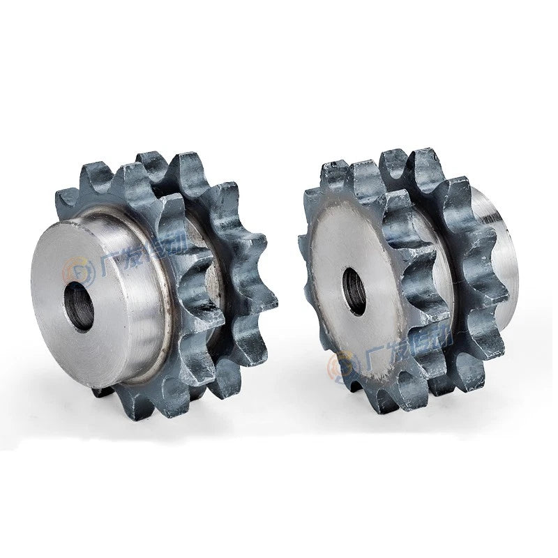 Duplex Chain Sprocket 12T - 24T Pitch 19.05mm For #60 12A Roller Chain 45#Steel