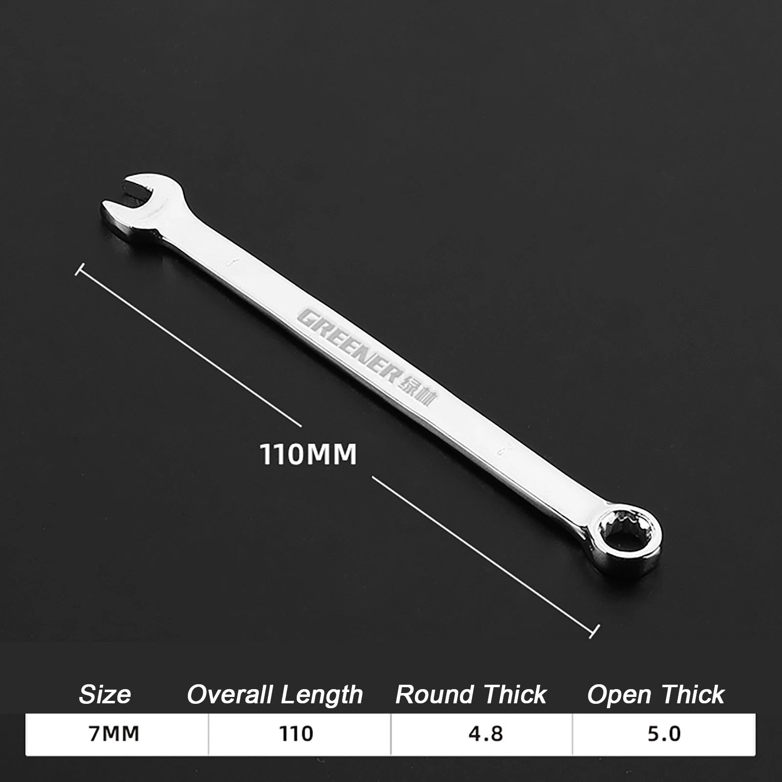 Spanner Combination Wrench CRV Open Ended Round Fixed Head Spanners 6mm - 30mm