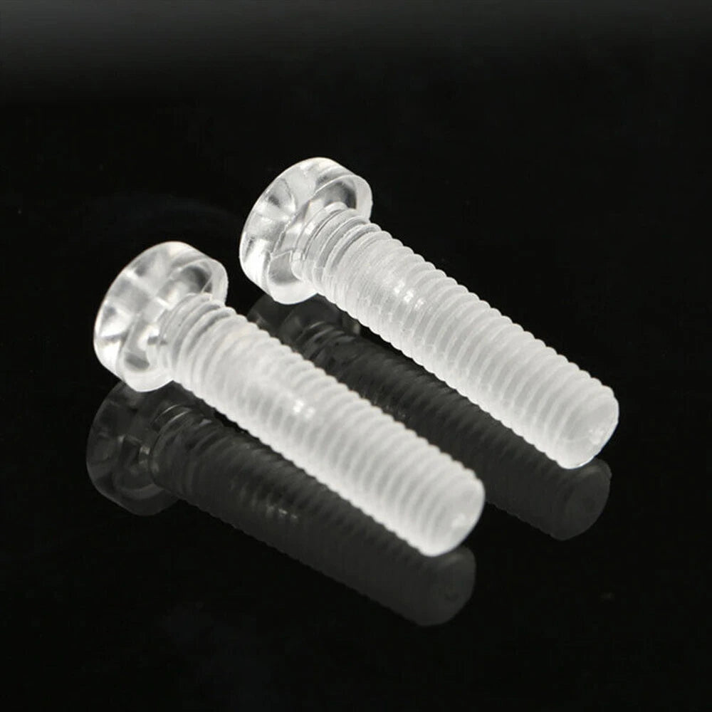 Transparent Nylon Phillips Round Head Machine Screws – M3 M4 M5 M6, PA66 Plastic, Fully Threaded