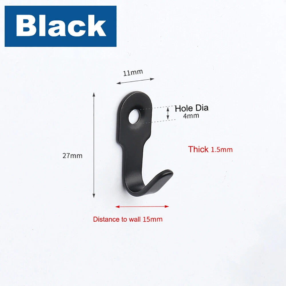 Mini J-Shaped Hooks Stainless Items Key Rack Wall Punchin Hook Kitchen Bathroom
