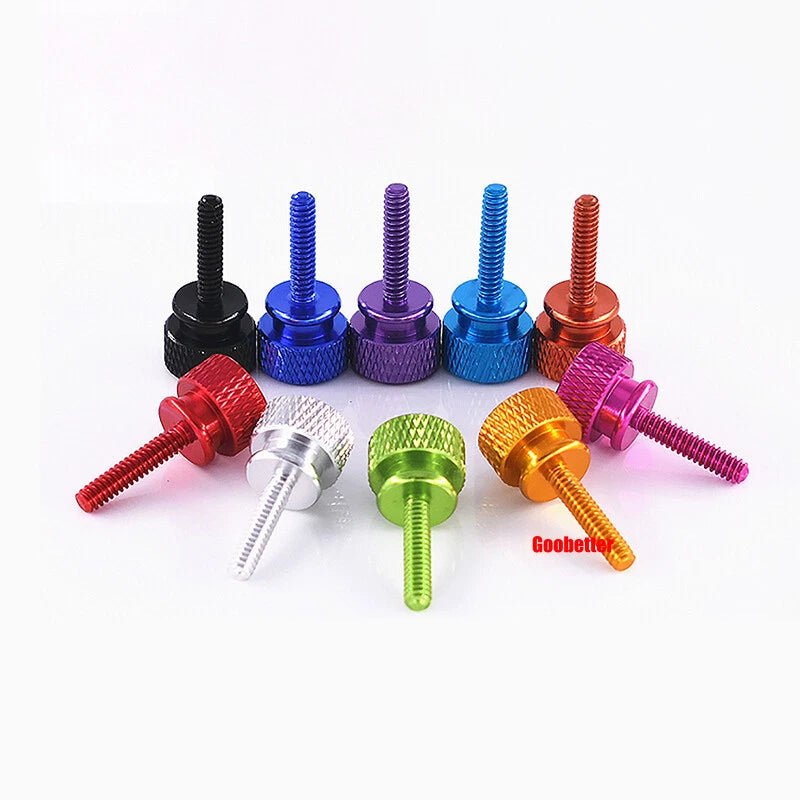 6 - 32 Colored Knurled Thumb Screws – Aluminum PC Case Hand Screws - HomeDIYer