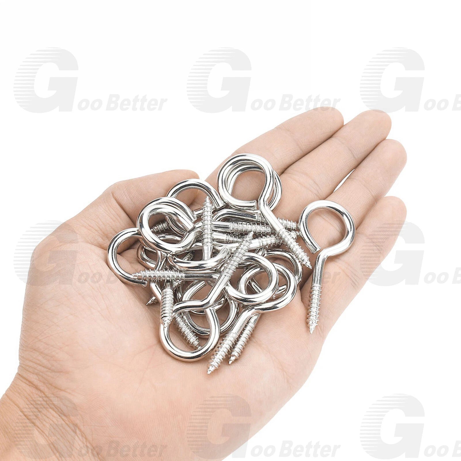 120Pcs Screw Eyes Nickel Plated Metal Eye Shape Screw Self Tapping Screws #2~#14