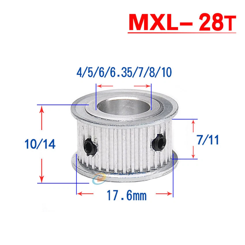 MXL 20T-60T Timing Belts Pulley Pitch 2.032mm AF-type CNC Drive Width 7mm 11mm