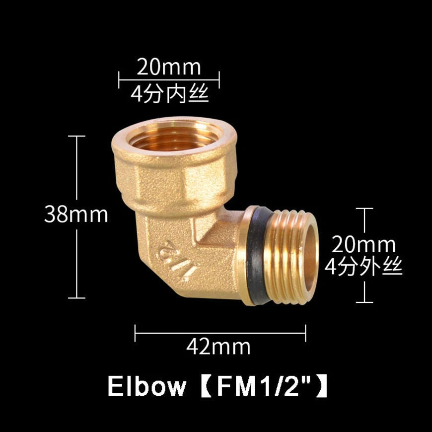 1/2" & 3/4" Brass Pipe Fittings – Straight, Elbow, Tee, Plug & Hex Nipple Connectors with Seal Washer