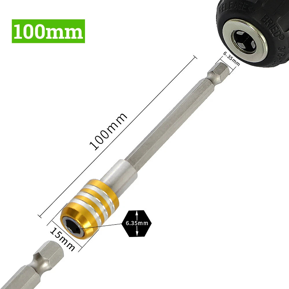 Hex Extension Rod Adapter Magnetic Driver Socket Wrench Long 60 100 150mm Bits