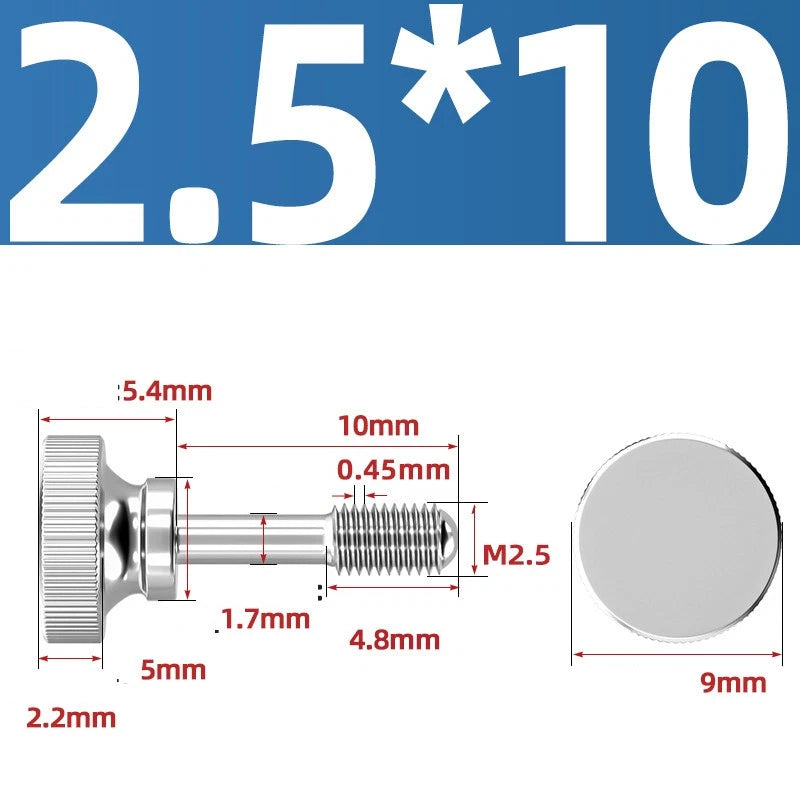 Knurled Thumb Screws Stainless Steel — M2 M2.5 M3 M4 M5 M6 M8 M10 Hand Knob Bolts