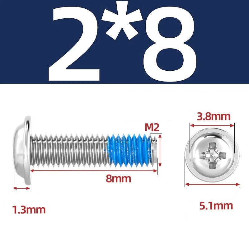 A2 Stainless Steel Phillips Flanged Button Head Machine Screws — M2 to M6, Built - In Washer Face - HomeDIYer