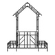 Metal Garden Arch with Gate Planter 80.7x97in Black Galvanized 0.79in Tube Climbing Plants Rose