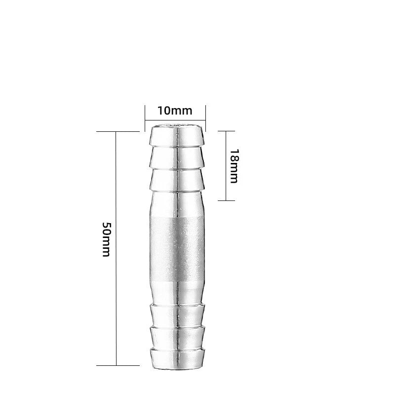 A2 Stainless Steel Straight Hose Joiner Barbed Connector — Sizes 6mm–41mm