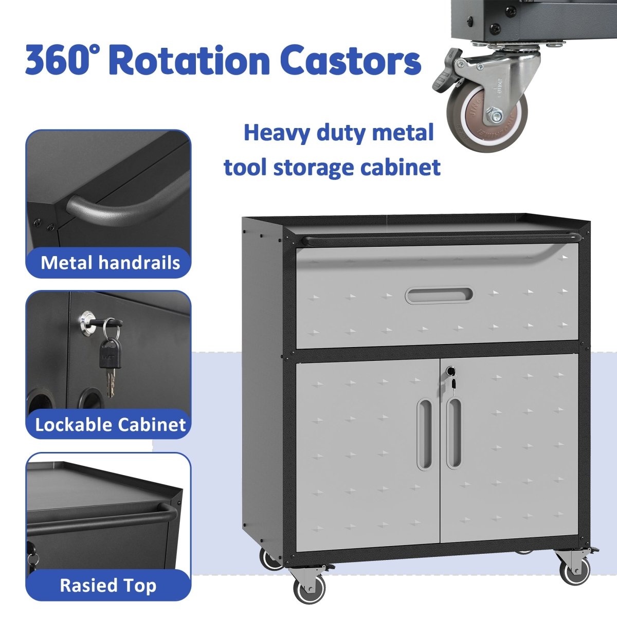 Heavy - Duty Tool Cabinet | Mobile Garage Storage System - HomeDIYer