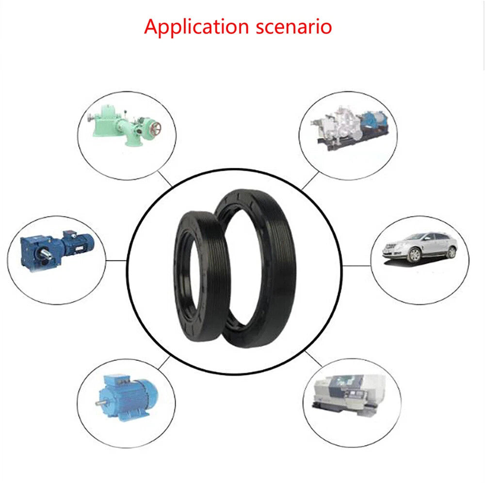 TC Oil Seal Ring ID 8–27mm | Nitrile Rubber Double Lip Shaft Seal with Metal Frame & Spring