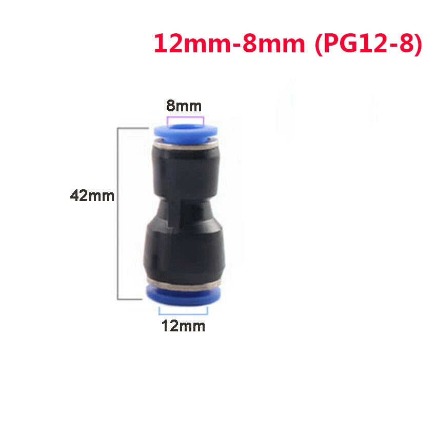 Reducer Straight Push-In Fittings | Pneumatic Tube Connector 4mm–16mm