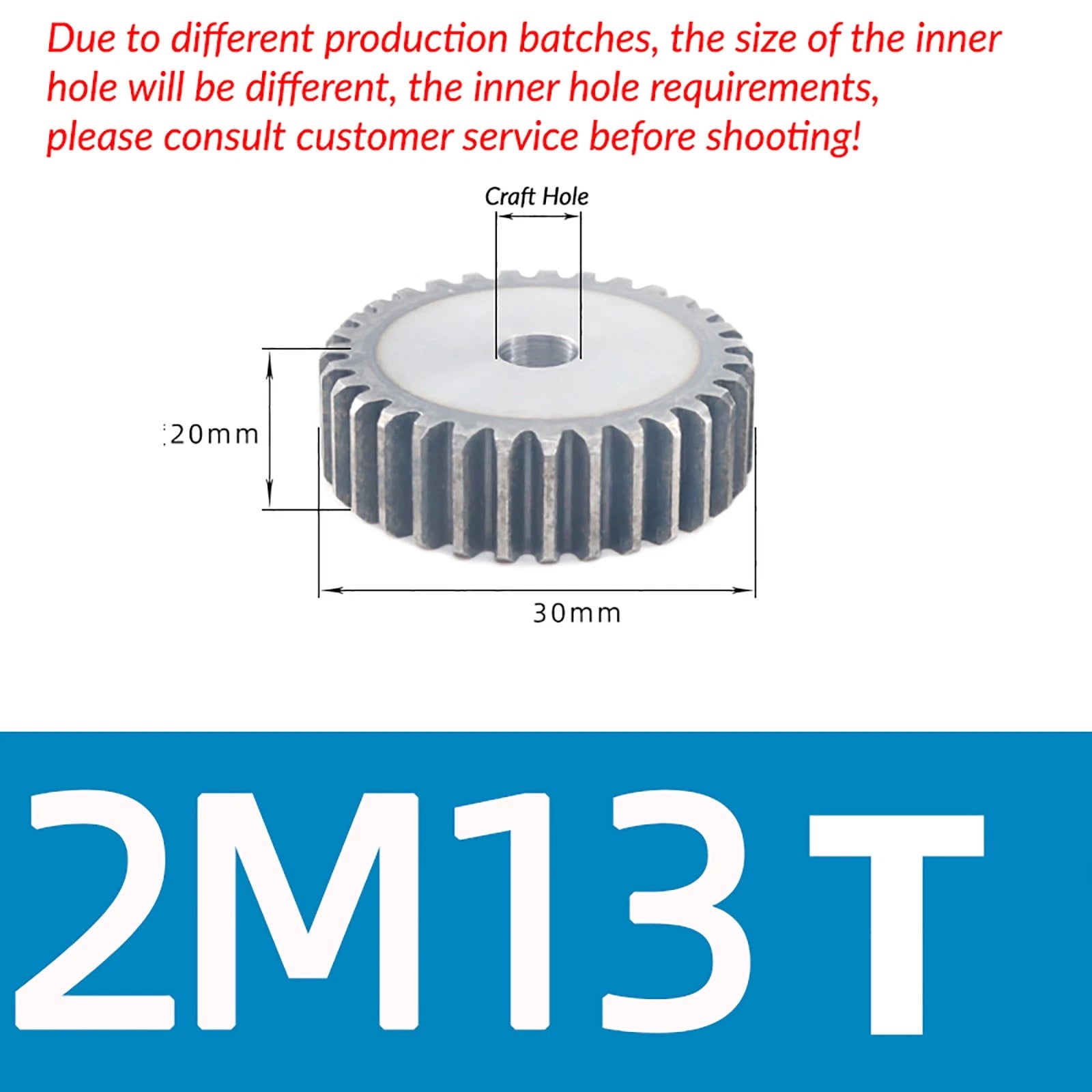 Mod 2 45# Steel Spur Gears Pinion Gear Thickn 20mm 10T - 100T Transmission Gear
