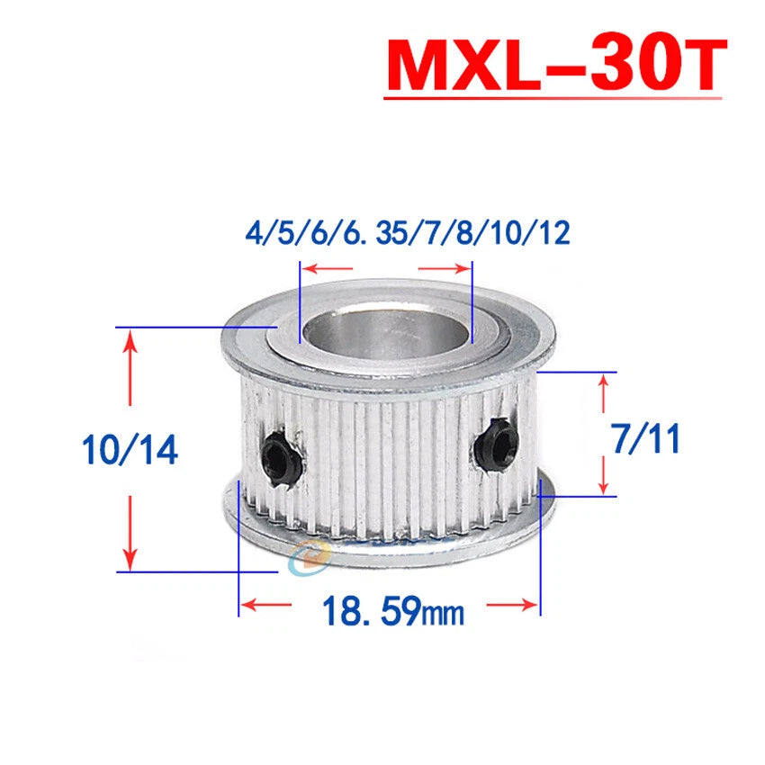 MXL 20T-60T Timing Belts Pulley Pitch 2.032mm AF-type CNC Drive Width 7mm 11mm