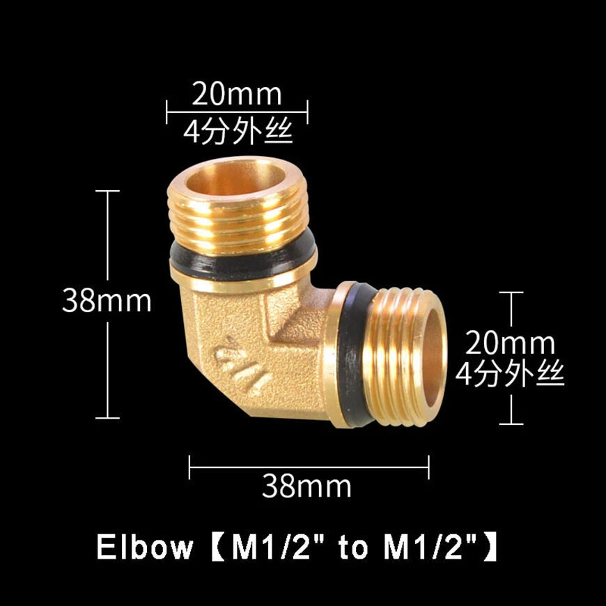 1/2" & 3/4" Brass Pipe Fittings – Straight, Elbow, Tee, Plug & Hex Nipple Connectors with Seal Washer