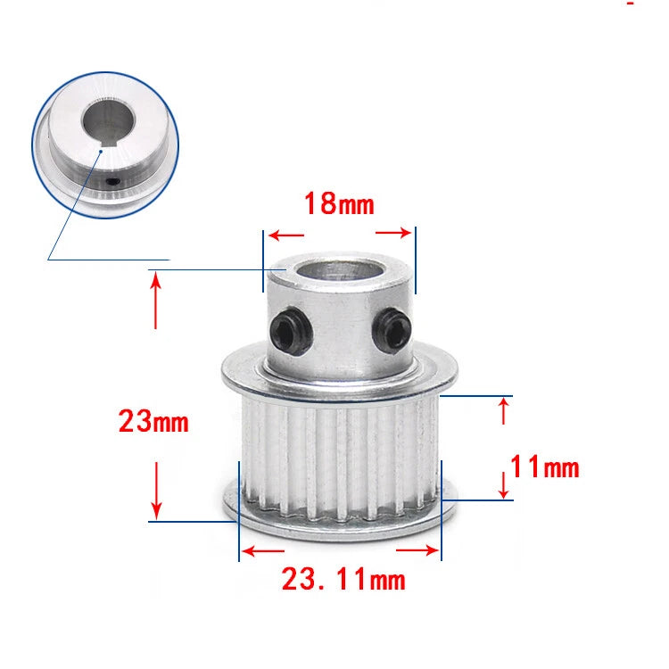 3M Timing Belt Drive Pulley BF-Type 15T-100T Bore 3-25mm For 10mm Width Belt
