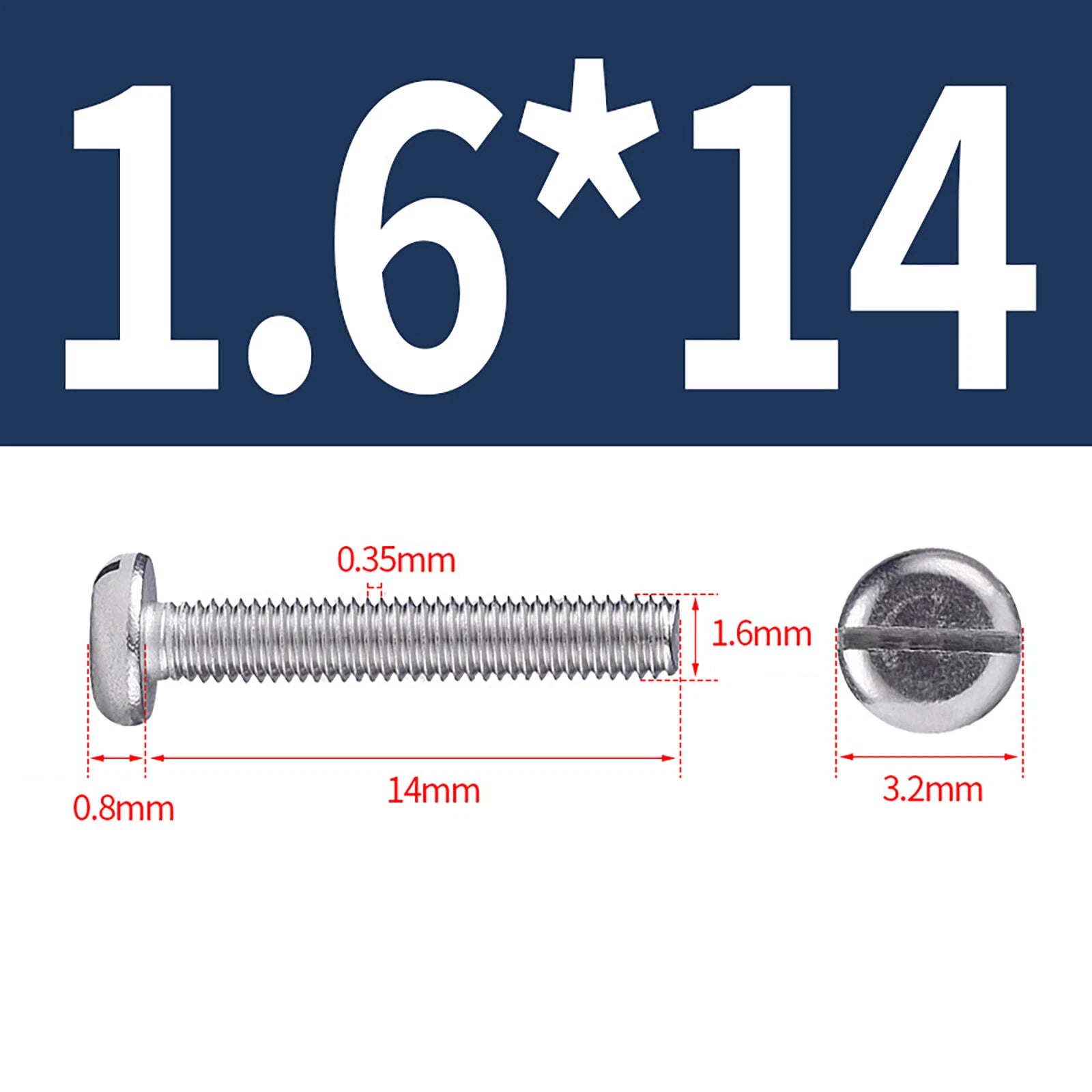 M1.6 to M10 Slotted Cheese Head Machine Screws | A2 Stainless Steel DIN 84