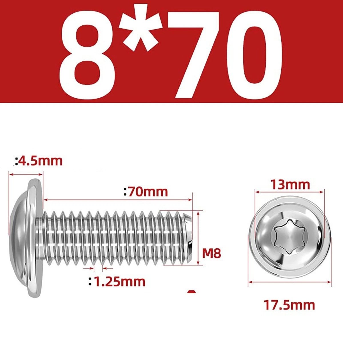 Torx Flanged Button Head Screws — 18 - 8 Stainless Steel, ISO 7380 - 2, M2 to M8 - HomeDIYer
