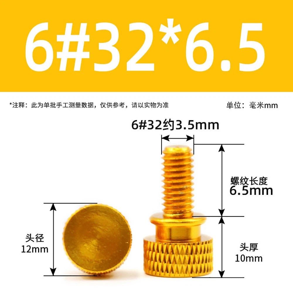 632 x 6.5mm High‑Type Knurled Thumb Screws – Aluminum Alloy Hand Grip Knob Bolts for PC Cases - HomeDIYer